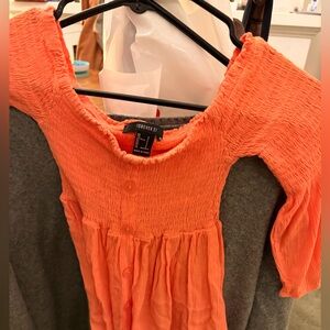 Forever 21 Coral Button-Front Blouse